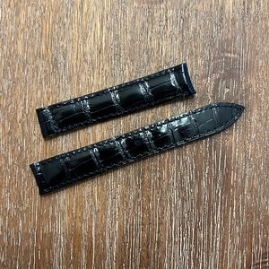 14mm Baume & Mercier alligator leather watch strap Black MV135278